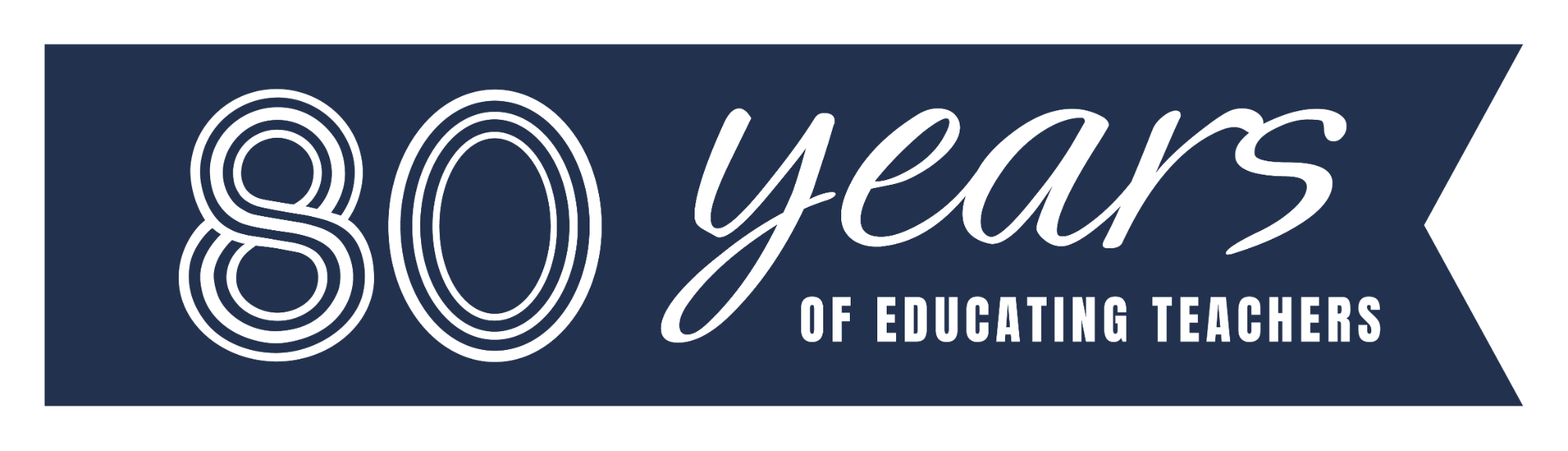 a banner showing the text: 80 years of educating teachers