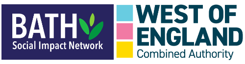 the logos for the bath social enterprise network and the west of england combined authority