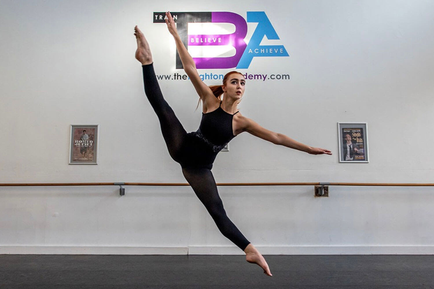 Dancer leaping at The Brighton Academy