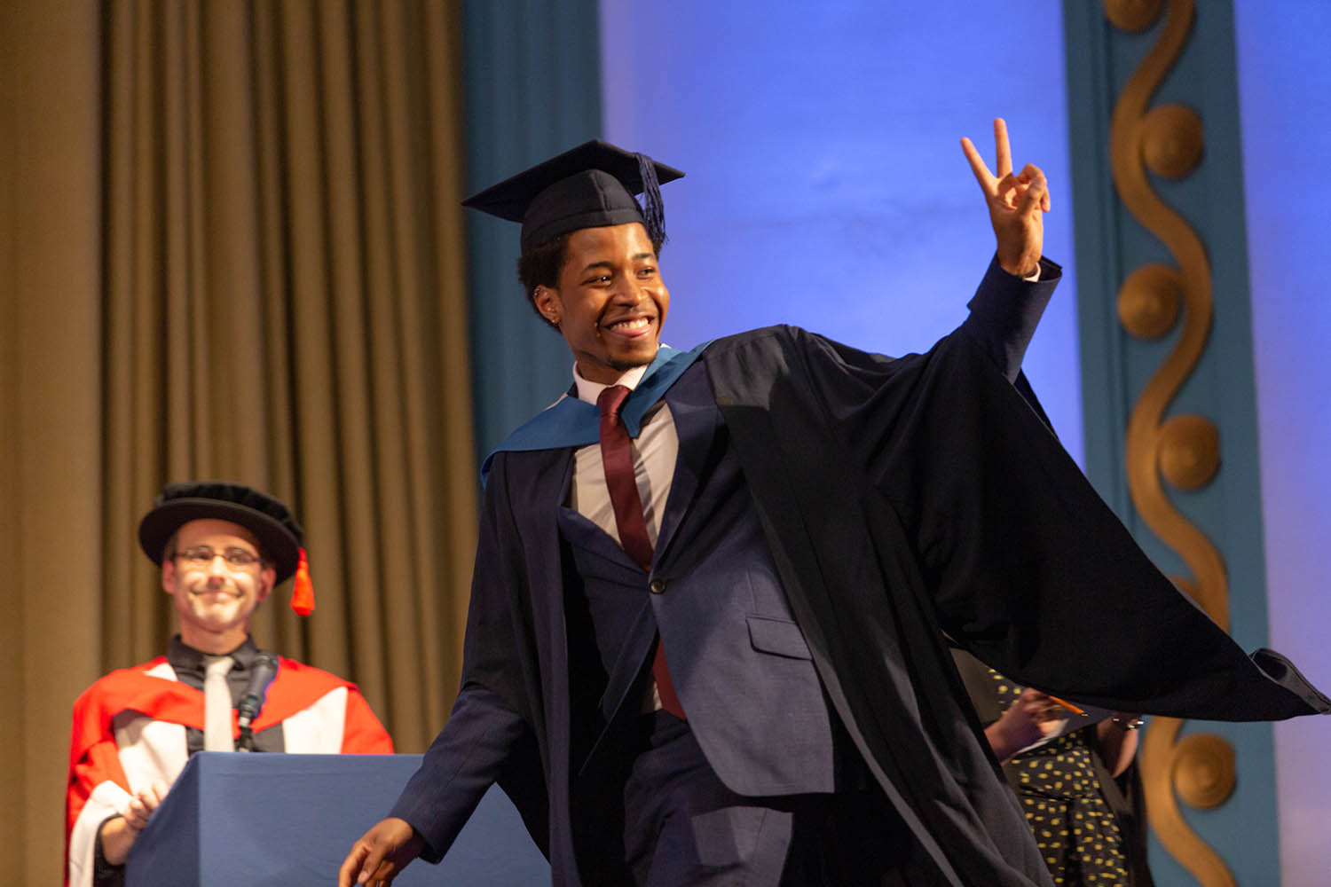 A happy student graduating from university