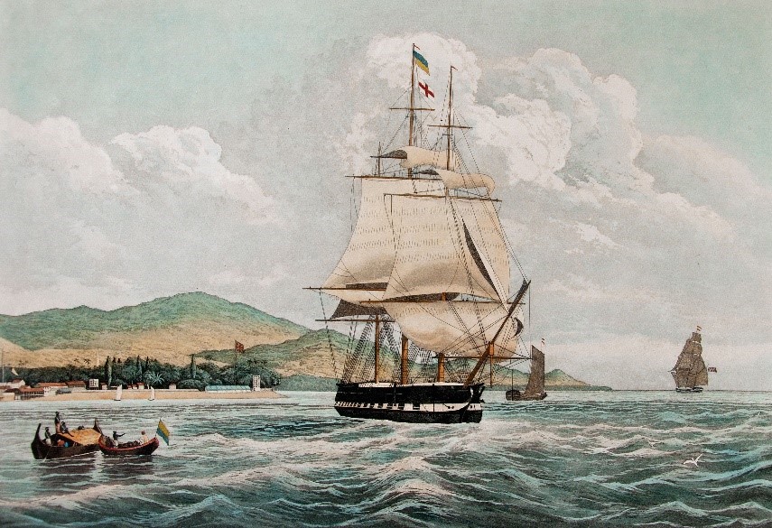 Ship Lord Lowther engraved by E. Duncan England