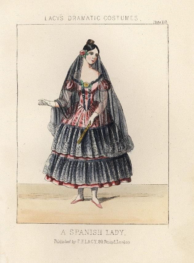 Costume of a Spanish lady in the 19th century