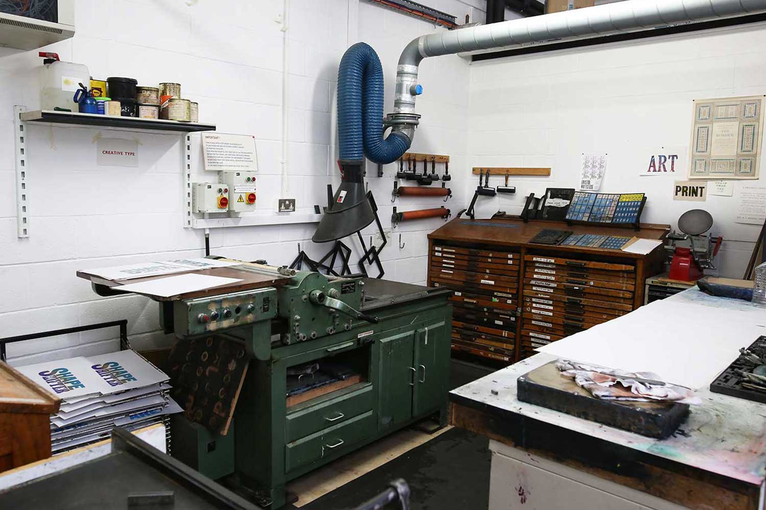The printing workshop at Locksbrook