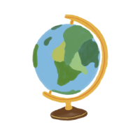 A colourful illustration of a globe