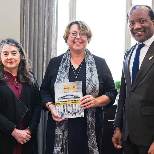 Sue Rigby poses with colleagues from Wits University