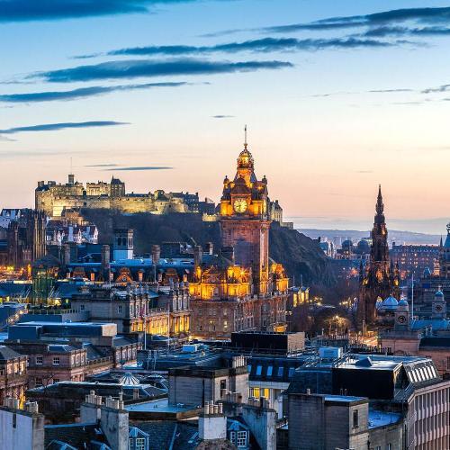 The Edinburgh skyline at sunset