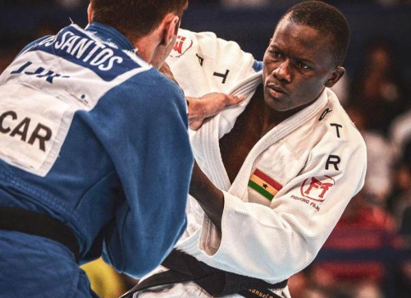 Two men in a judo match