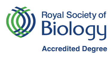 'Royal Society of Biology Accredited Degree' next to the Society's logo