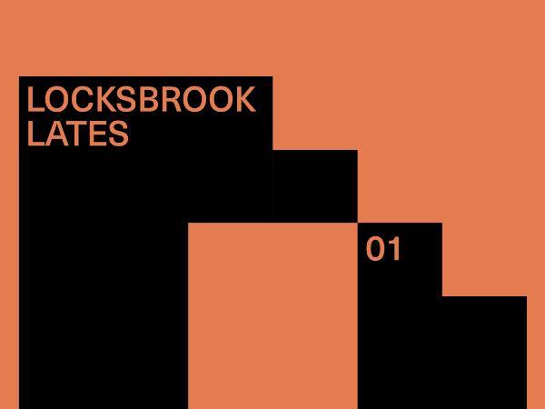 Orange and black geometric artwork used which displays the date and time for the first Locksbrook Late event on 6 November from 5pm to 8pm