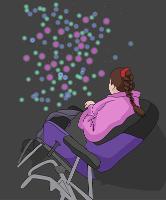 Graphic of a wheelchair user facing forward