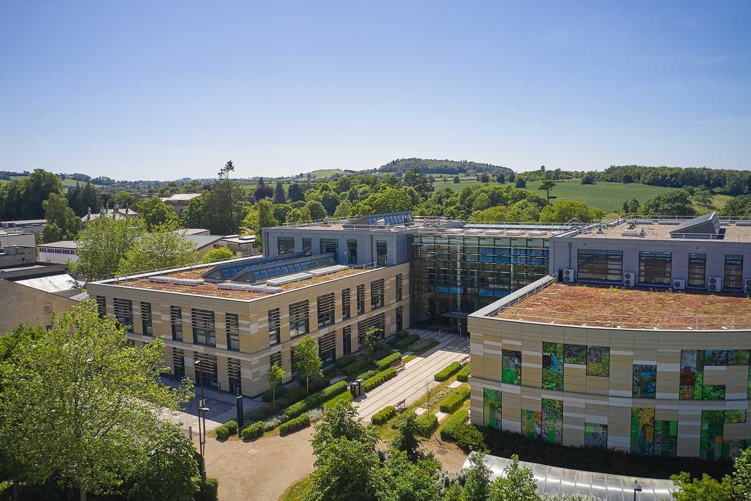 An aerial shot of Commons at Newton Park