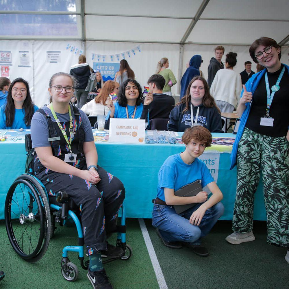 Group of ambassadors at a job stall